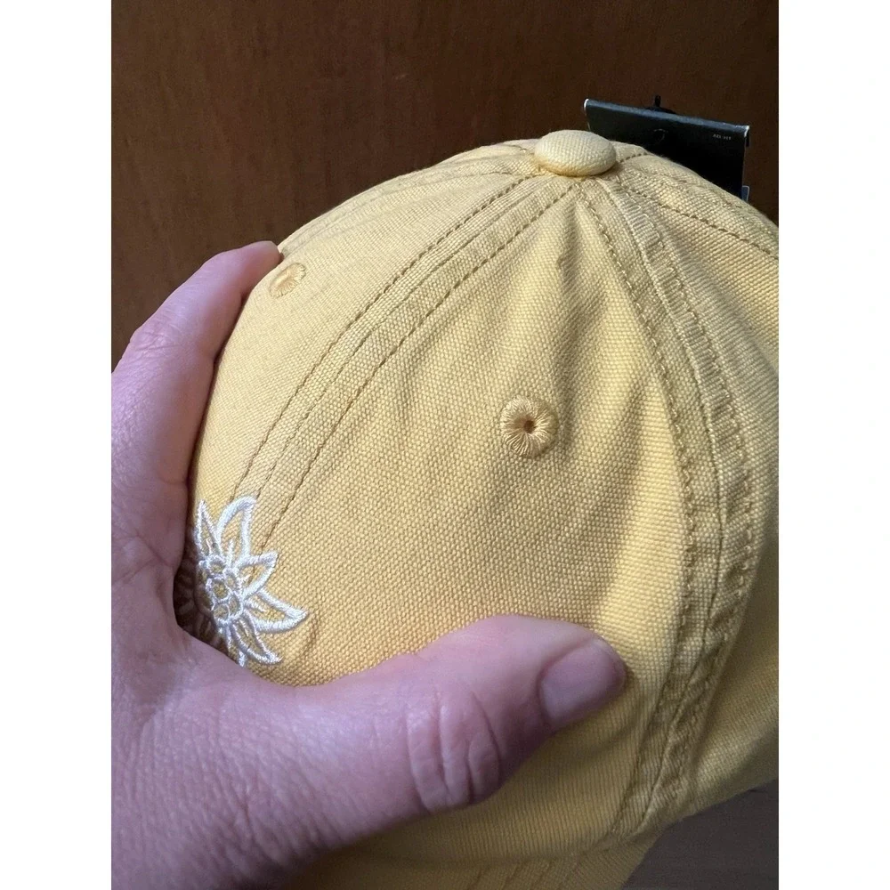 Alpine Design Women's Cotton Washed‎ Cap Hat Adjustable Golden Yellow Flower